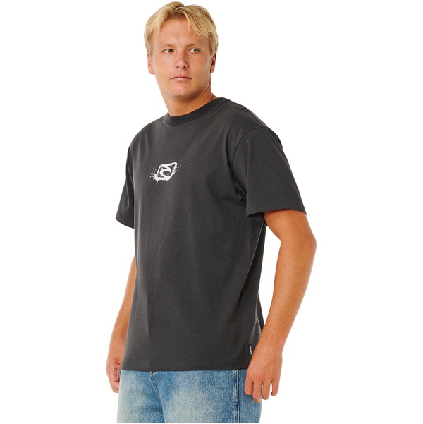 2026 Rip Curl Mens Medina Inner Vision Spray Tee 0XEMTE - Washed Black